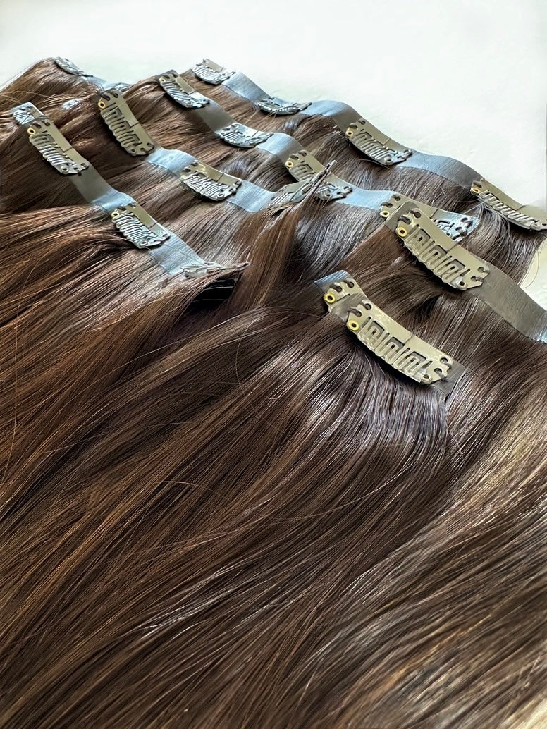 Dark Brown – 22" Seamless Clip-In Extensions
