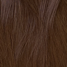 Close-up of brown hair extensions with a clear background